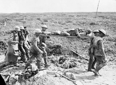 Stretcher Bearers Bringing in Wounded at Vimy Ridge